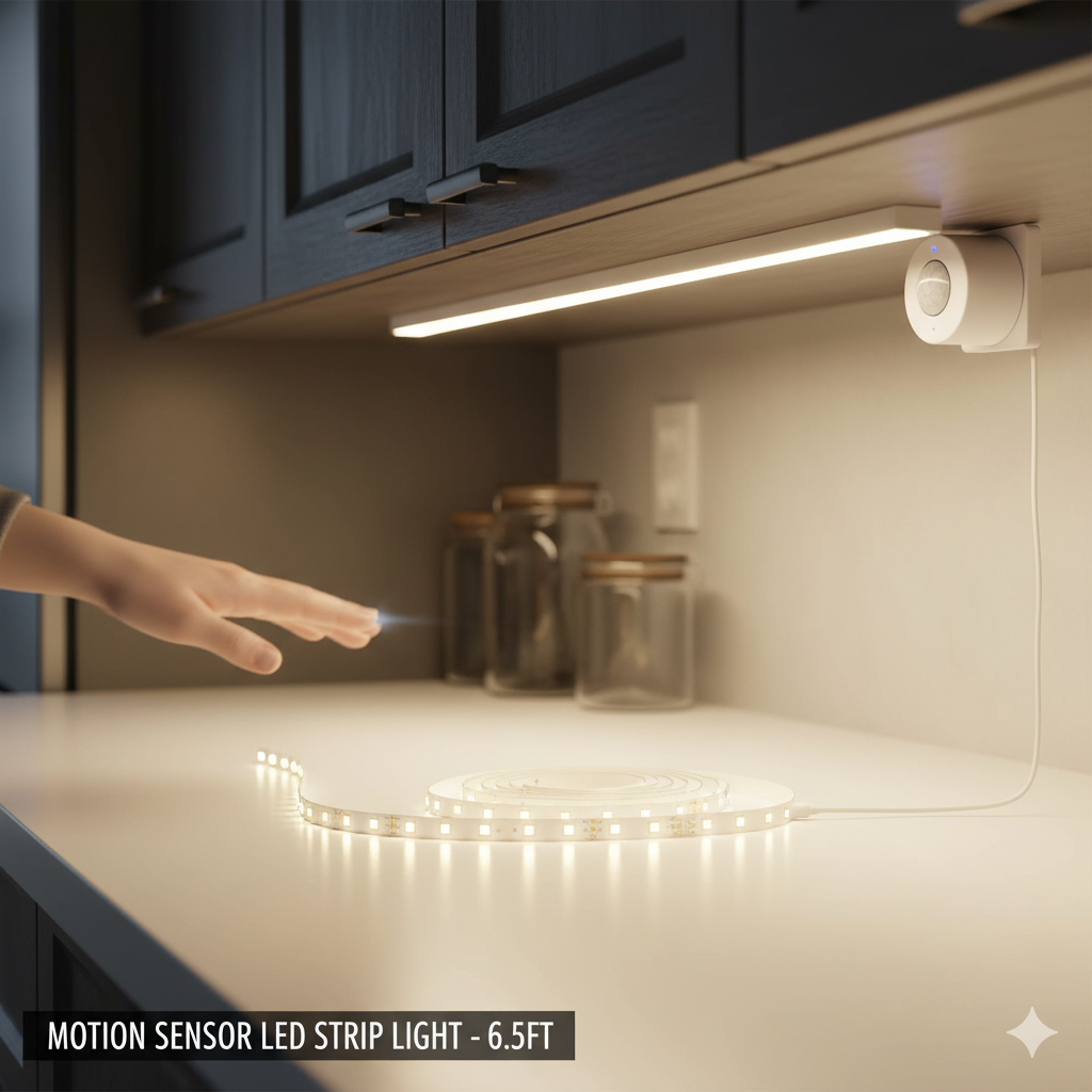 Motion Sensor LED Strip Light – 6.5ft