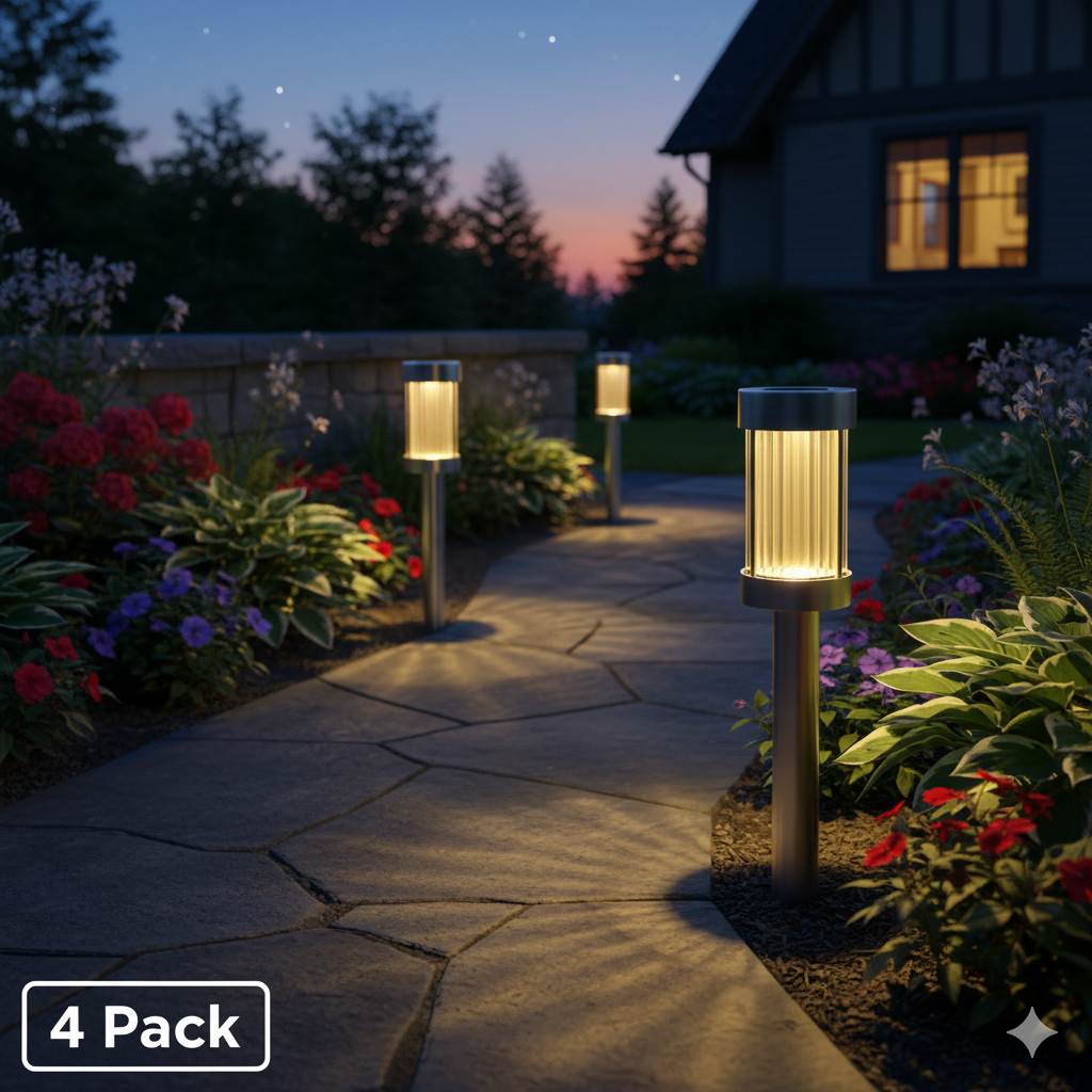 Outdoor Solar Pathway Lights – 4 Pack